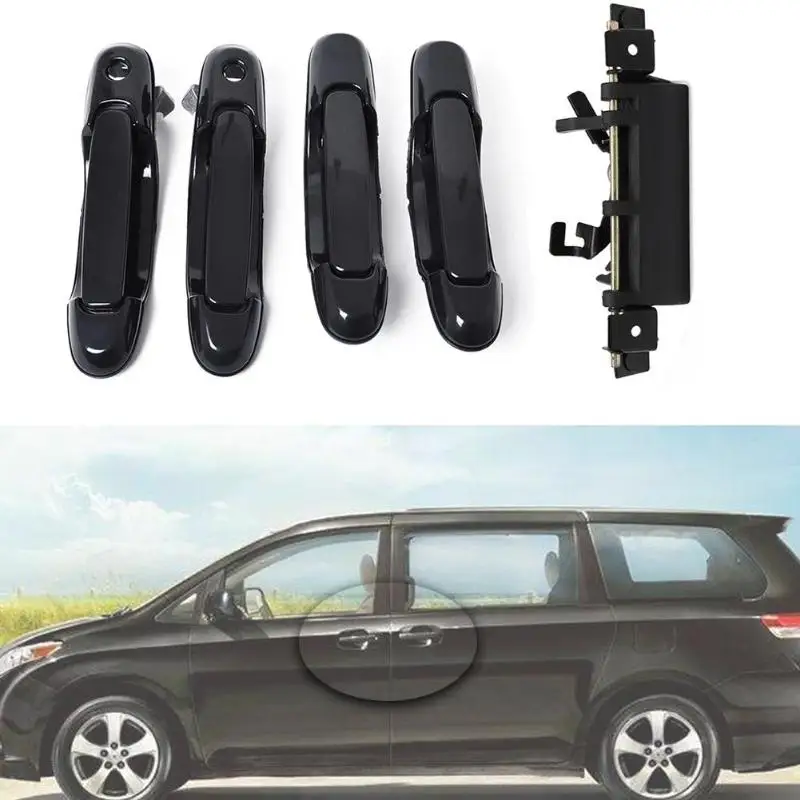 4 шт наружные дверные ручки + ручка багажника для Toyota Sequoia 69090 08010 черные железные