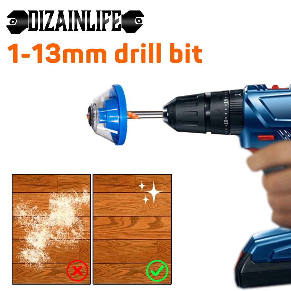 Martillo eléctrico recolector de polvo de taladro cubierta de polvo de madera a prueba sudario recipiente para cenizas para la perforación de herramienta de poder debe tener Accesorios