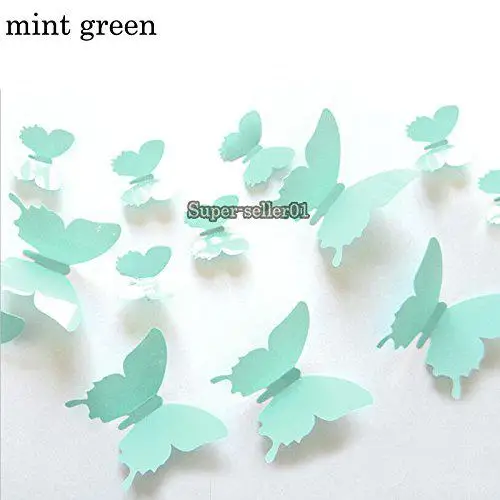 

GloryStar Ainest 3D DIY Wall Sticker Stickers Butterfly Home Decor Room Decorations Mint Green