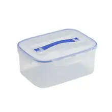 Портативный Прямоугольный герметичный контейнер для хранения продуктов питания, однослойный ящик, кухонный ящик для хранения с ручкой