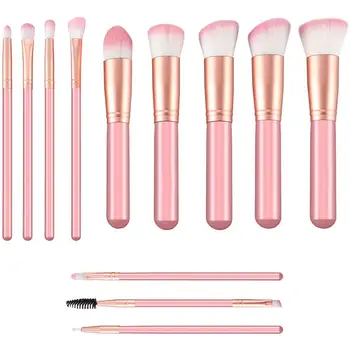 

12Pcs Wooden Handle Makeup Brushes Foundation Cosmetic Eyebrow Eyeshadow Blush Powder Brush Makeup Brush Set With Storage Holder