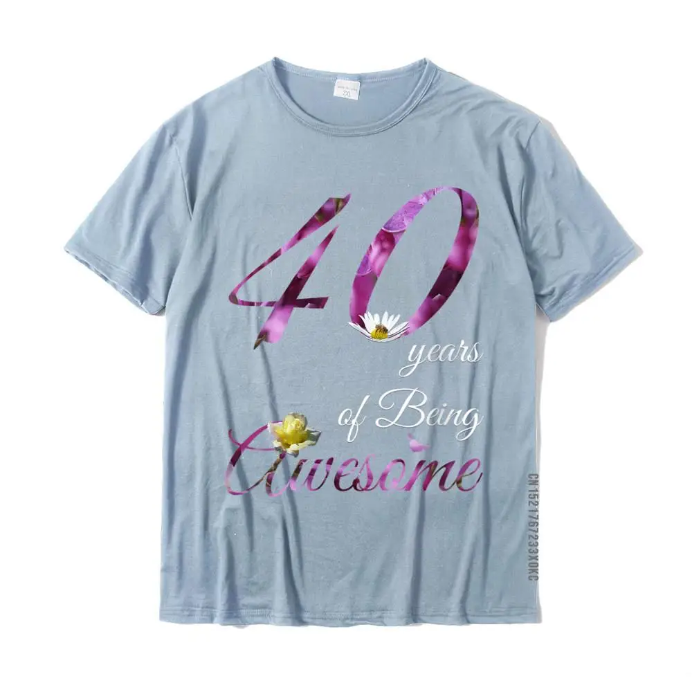 Fashionable O Neck T Shirt Father Day Tops Tees Short Sleeve Brand Cotton Fabric Normal Clothing Shirt Geek Boy Womens 40 Year Old Shirt Awesome Floral 1981 40th Birthday Gift V-Neck T-Shirt__MZ21962 light