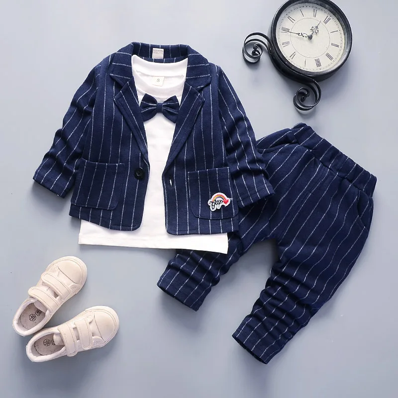 

Boys Spring Autumn Clothes Sets Baby Boys Clothing 3pcs Jacket+t-shirt+pants Set Kids Fashion Gentleman Children Clothes Suits