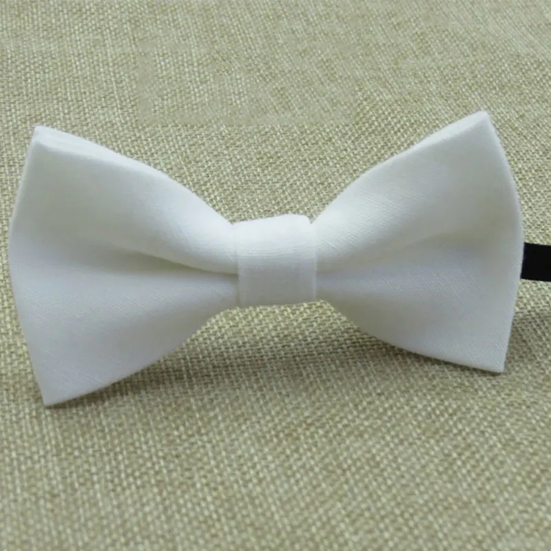 Детский хлопковый галстук-бабочка, классические детские галстуки для мальчиков и девочек, модные простые яркие однотонные красные, черные, синие галстуки-бабочки аксессуары - Цвет: Белый