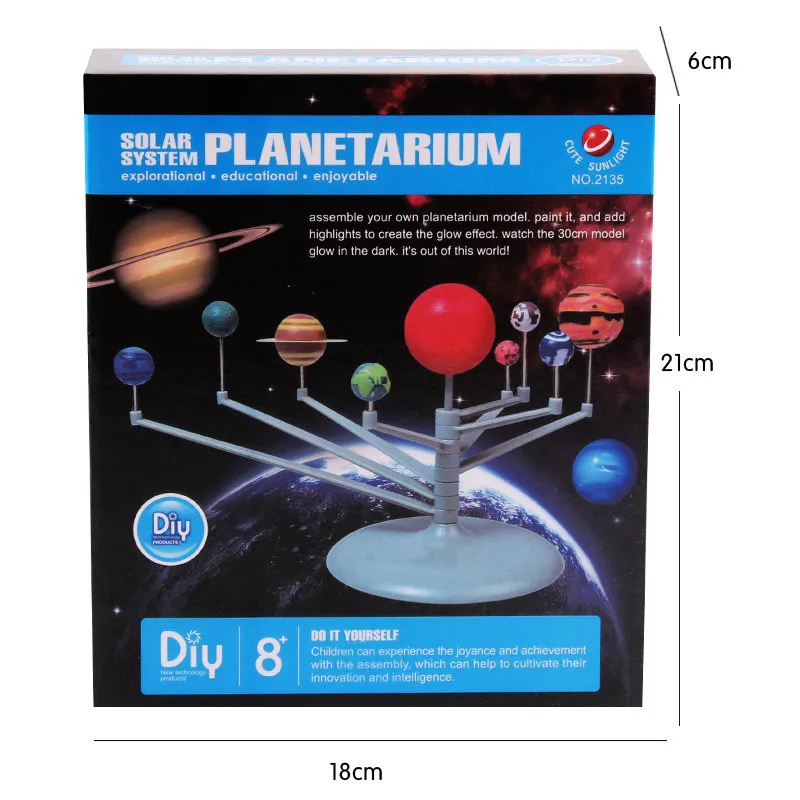 Горячая DIY солнечный Системы девять планет модель «планетарий» комплект научно-Пособия по астрономии проекта раннего образования для детей TOY016