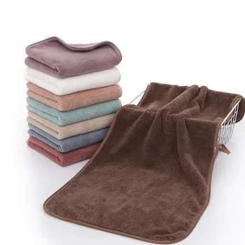 

75cmX35cm Bamboo Charcoal Coral Velvet Towel Solid Soft Absorbent Microfiber Face Towel Thick Highly Absorbent Household Towel