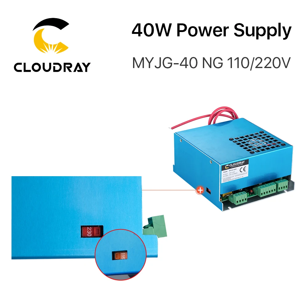 Cloudray 40 Вт CO2 лазерный Питание MYJG 40T 110V 220V для станок лазерной резки и гравировки
