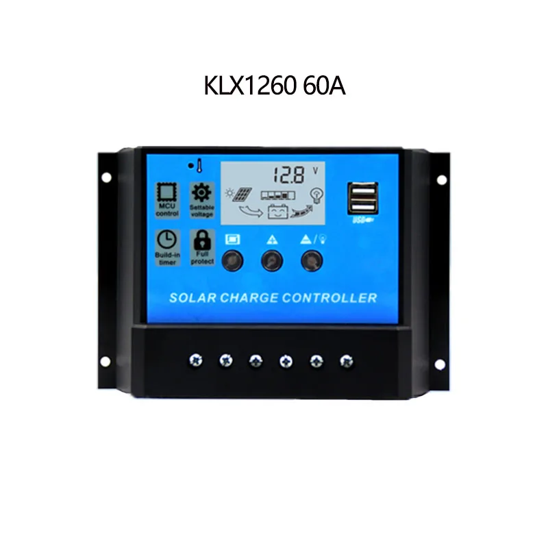12V 24V 60A Контроллер заряда солнечная панель pv-регулятор домашняя батарея-зарядка MPPT двойной Usb ЖК-выход авто 12 В 24 В 50A 60A 48 В 50A 60A - Цвет: 12V 24V 60A