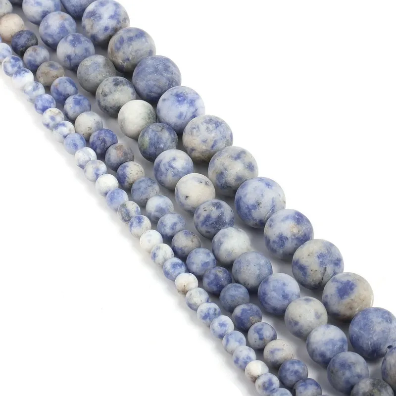 

Natural White Blue Vein Sodalite stone beads DIY making for jewelry bracelet accessories 4/6/8 / Loose beads 10 / 12mm