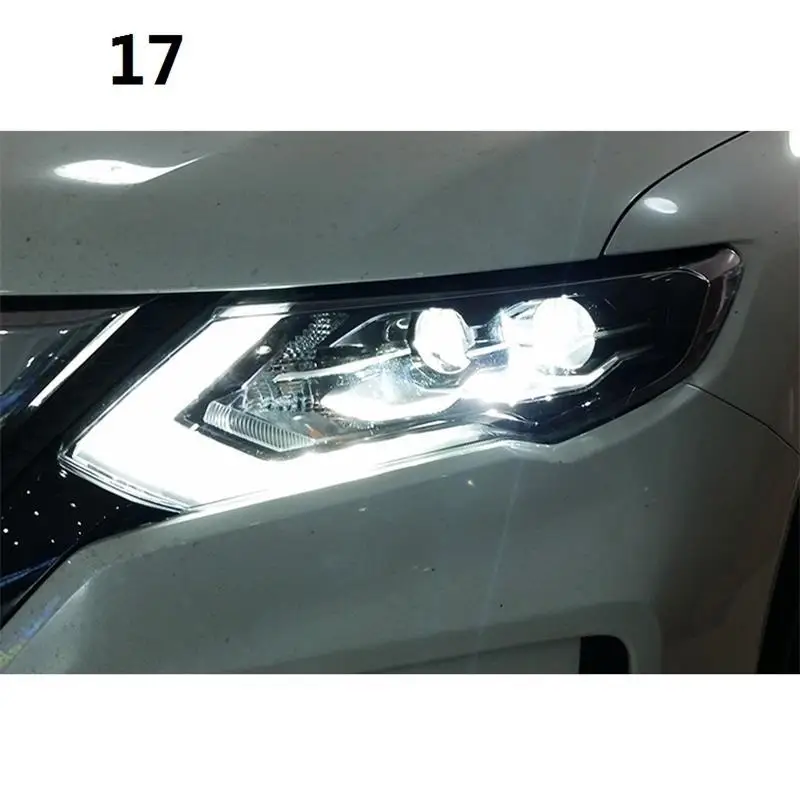 Luces дневные ходовые наружные Neblineros Para Авто Cob Автомобильные светодиодные фары Drl Автомобильные фары в сборе 17 для Nissan X-TRAIL