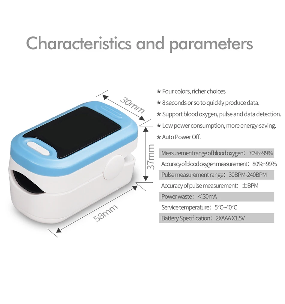 Portable Finger Oximeter Medical Equipment OLED Pulse Oximeter SPO2 PR Apparatus Saturation Meter Home Heart Rate Monitor