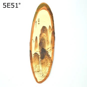 

Handmade Board Pyrography Crafts Japan Style Retro Landscape Home Decorations Creative Wall Hanging Size Around 30*12*1.5CM