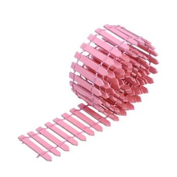 

100cm x 5cm Mini Small Wood Fence DIY Dollhouse Fairy Garden Micro Plant Pot Decor Bonsai Terrarium Ornament (Pink)