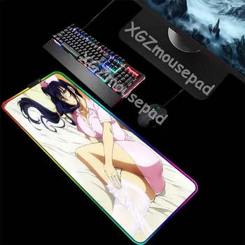 

XGZ Large RGB Mouse Pad Black Lock Edge Anime Nurse White Stockings Custom Computer Desk Mat Rubber Non-slip for Lol Dota Gamer
