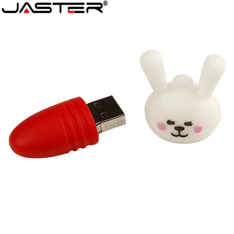 JASTER Rabbit memory stick USB 2,0 usb флеш-накопитель с мультяшными животными 4 ГБ 8 ГБ 16 ГБ 32 ГБ 64 ГБ Флешка в подарок