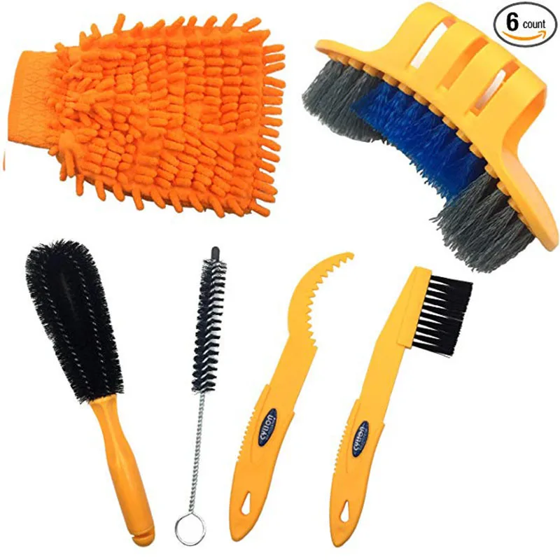 6pcs Precision Bicycle Cleaning Brush Tool Suitable for Mountain Road City Hybrid BMX Bike and Folding | Спорт и развлечения
