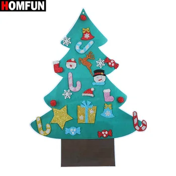 

HOMFUN 5D DIY Diamond Painting Christmas Tree New Year Gift Kid Toy Artificial Tree Wall Window Sticker Christmas Home Decor