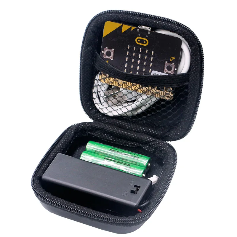 Yahboom Black Durable And Water-proof Storage Case For BBC MicroBit V2 V1.5 Board Support Place AAA Battery Micro USB Cable