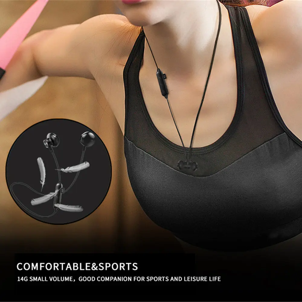 HYASIA Bluetooth 5 0 Earphone Wireless Earphone Sport Support TF Stereo Earbuds Magnet Bluetooth Earphone with Mic for Phone