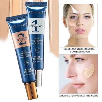 

2 IN 1 Soft Matte Beauty Makeup BB Cream Long Wear Foundation Liquid Moisturizing Base Cover Concealer Cream Beauty Skin Care