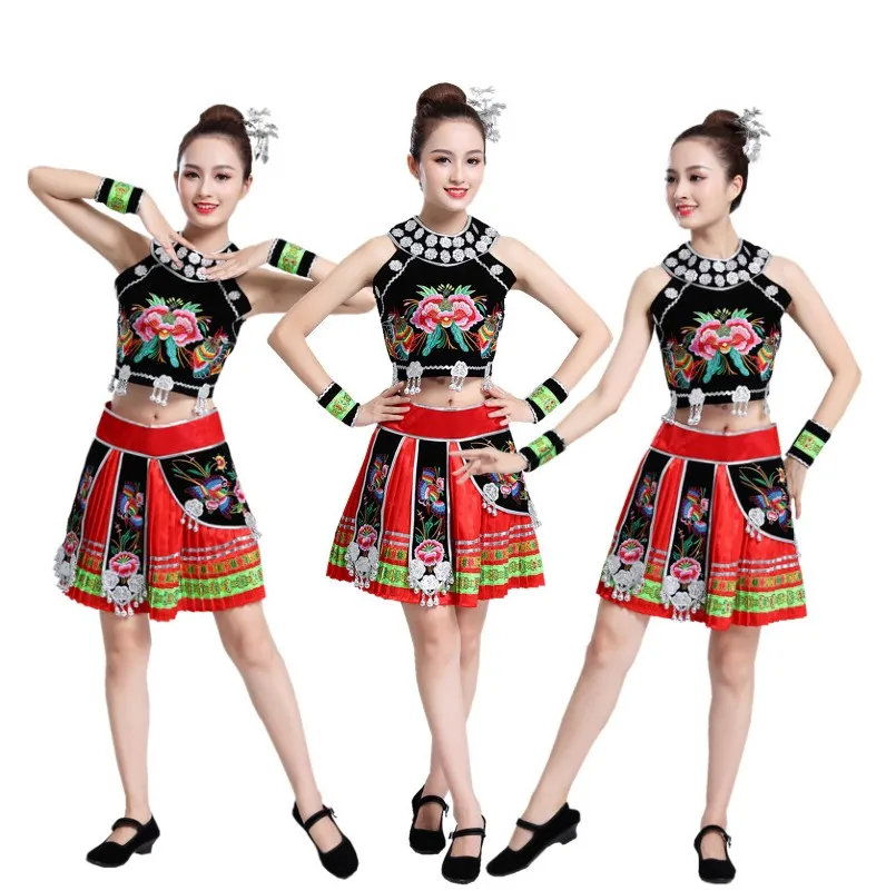 Женская одежда Hmong Miao традиционное платье в азиатском стиле в тайском стиле танцевальный костюм этнический фестиваль сценическая одежда
