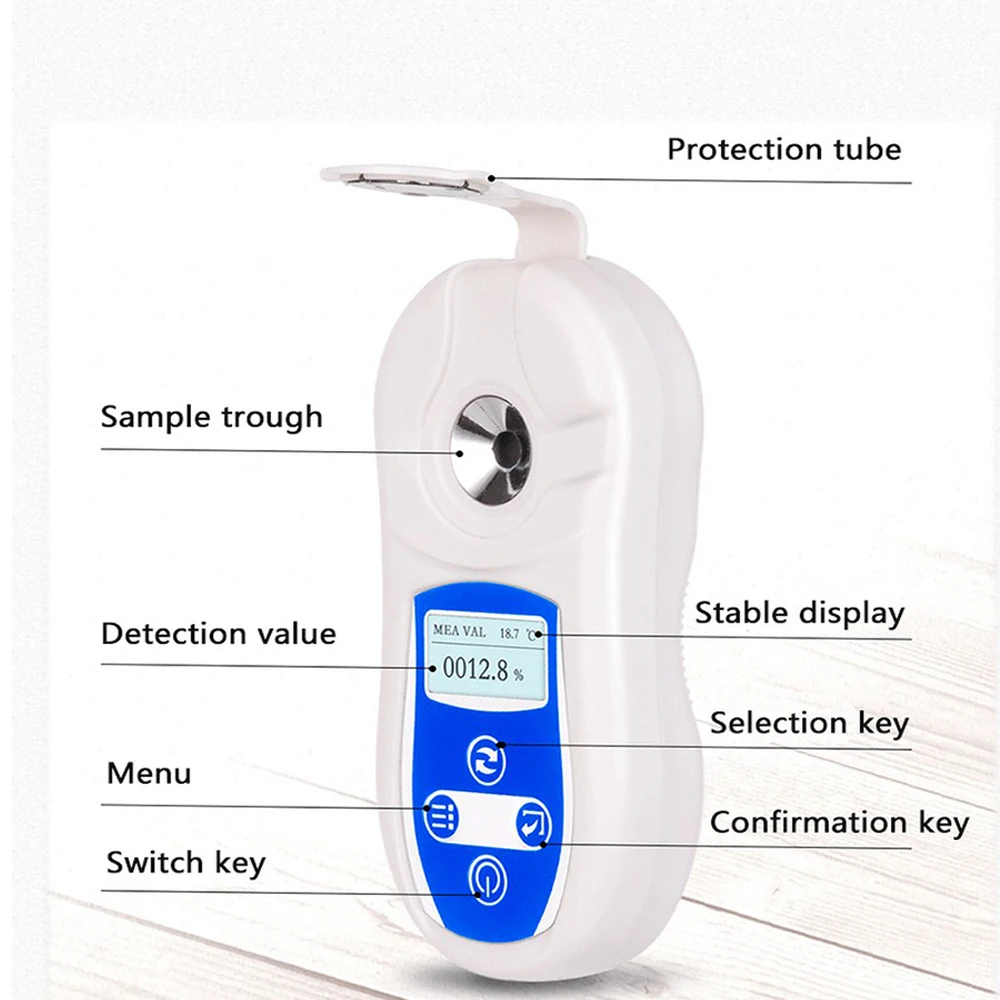 Портативный Измеритель по шкале Брикса, Цифровой рефрактометр по шкале Брикса 0-53%, высокоточный тестер концентрации сахара в вина