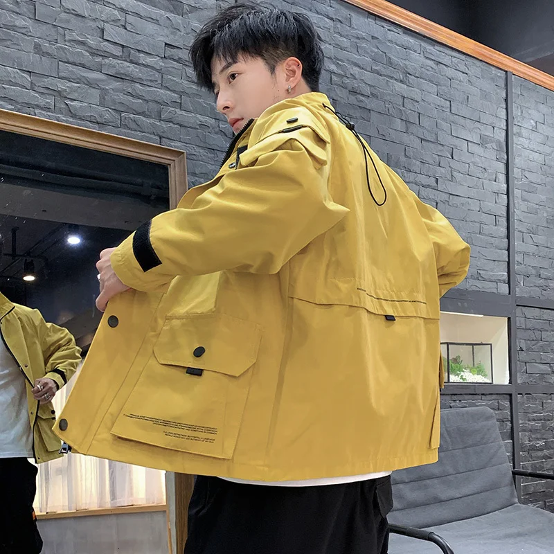 

2019 Early Autumn Work Clothes Loose Coat Man Fashion Increase Fertilizer Enlarge Code Men's Wear Trend More Pocket Jacket
