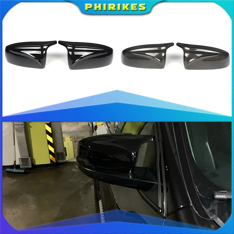 Carbon Fiber/ABS 2x Mirror Cover X5 X6 Car Side Rearview Mirror Cap