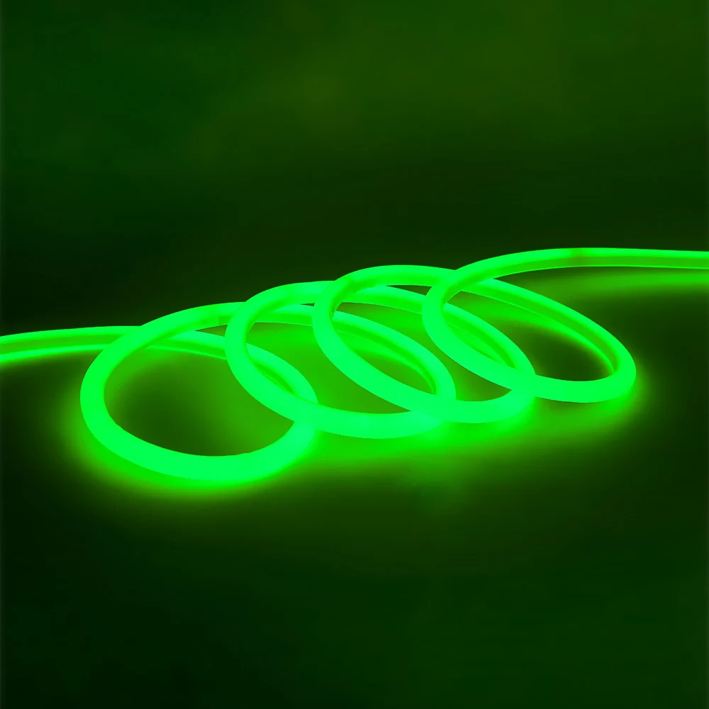 Светодиодные ленты 12V SMD2835 неоновый светильник 360 круглый гибкий домой открытый Рождественский праздник Водонепроницаемый светильник автомобильный набор, волшебная гирлянда, светильник - Испускаемый цвет: Зеленый