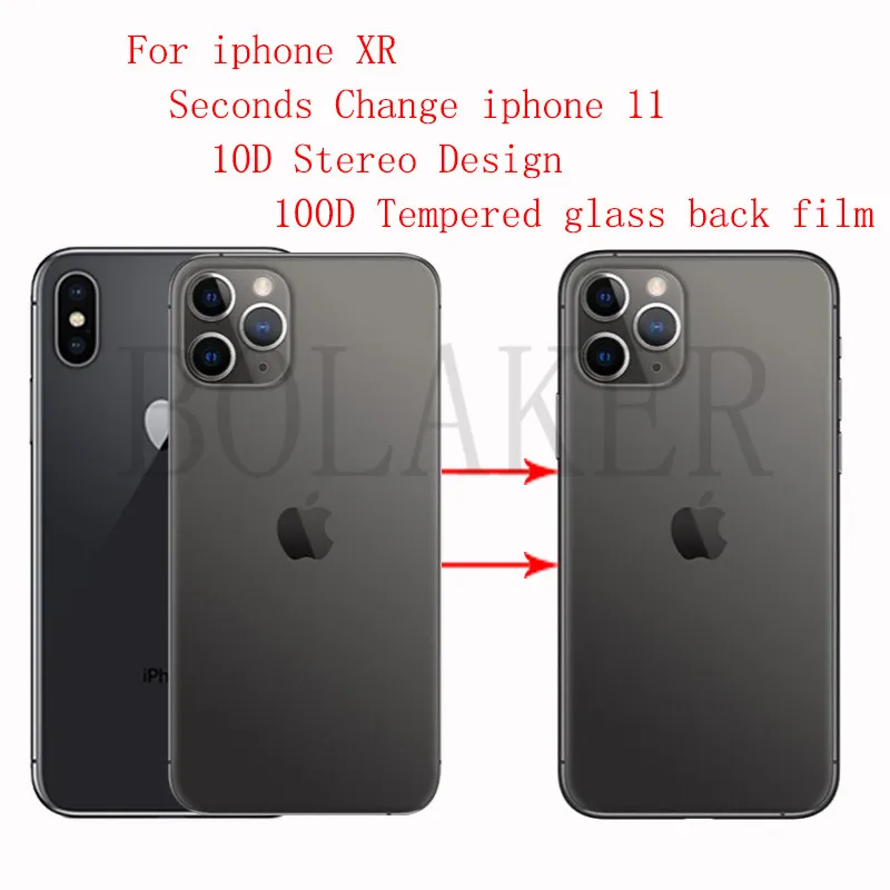 Защитная кольцевая Крышка для объектива камеры iPhone 11 pro, 100D, базовая пленка из закаленного стекла - Цвет: Черный