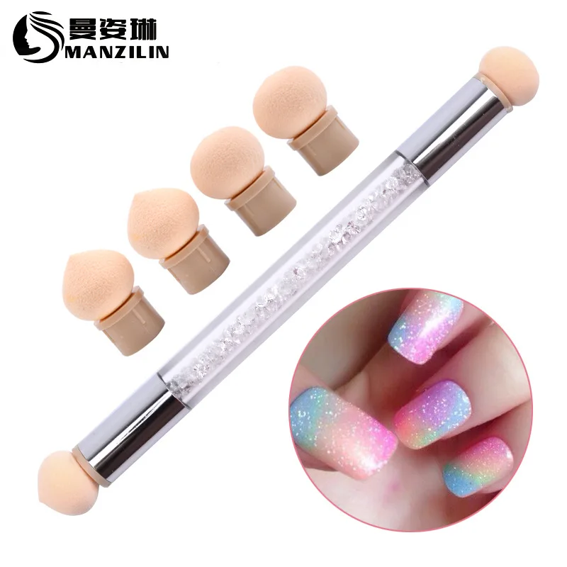 YuBeauty спонж щетка для ногтей плюс 4 дополнительных губки gj0215