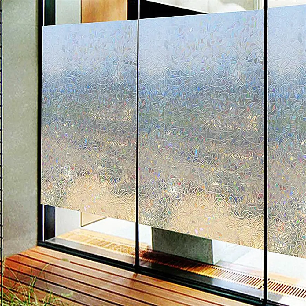 3D Window Sticker No Glue Static Decorative Film Privacy Stained Glass Window Self-Adhesive Film Anti UV Glass Stickers