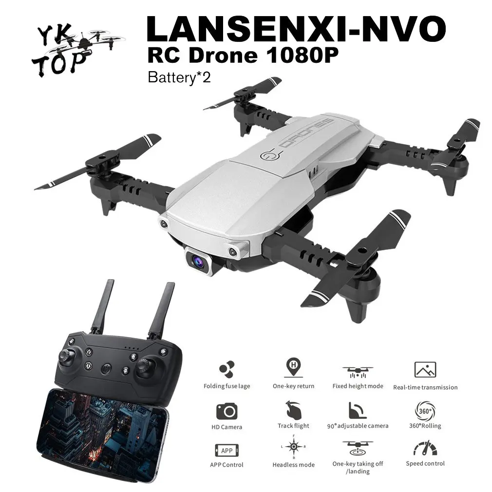 

LANSENXI-NVO RC Drone 1080P Quadcopter 2.4GHz WiFi FPV Foldable mini drones Real-time Transmission camera dron Quadcopter