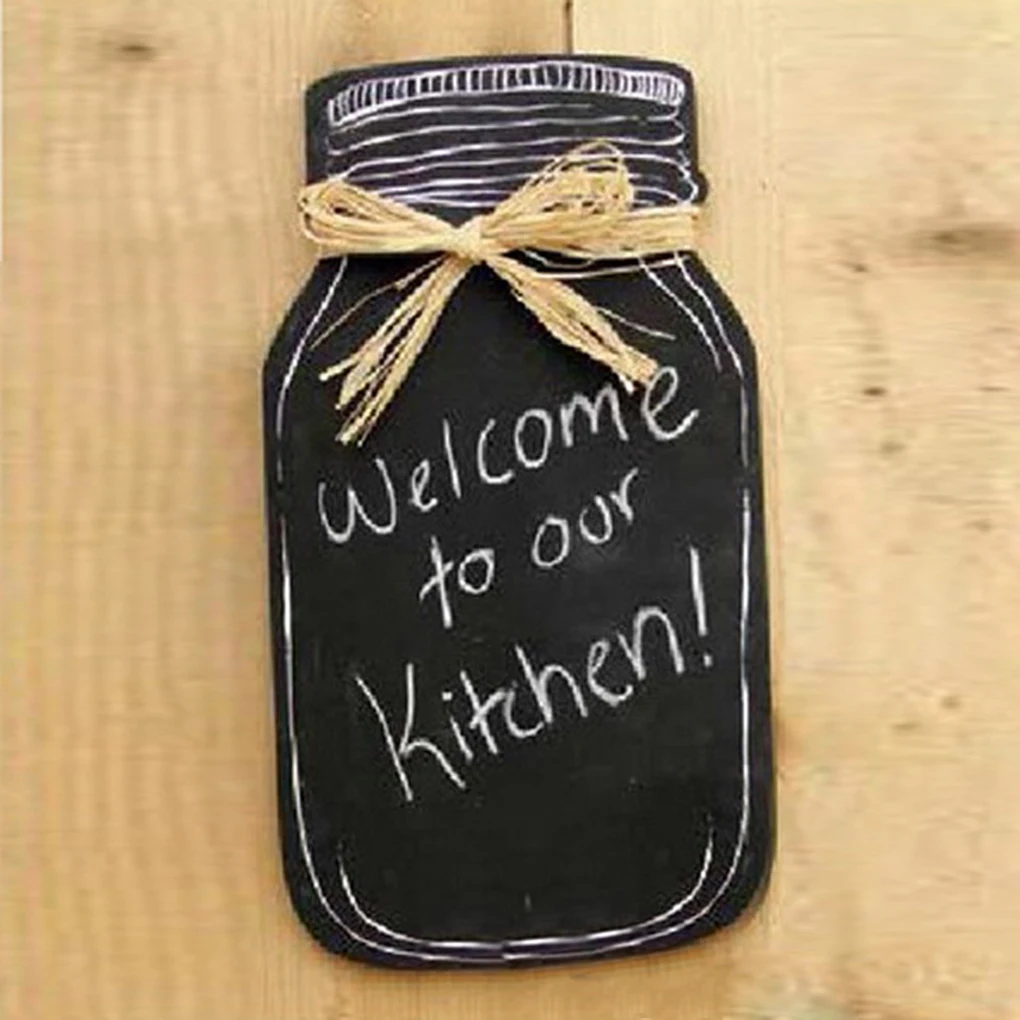 

Milk Bottle Shape Hanging Message Board Wooden Blackboard for Home Kitchen