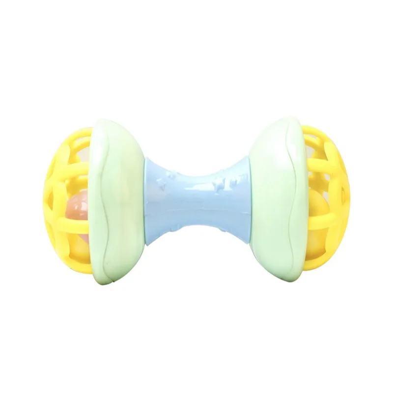 

New Style Infants Early Education Soft Silcone Dumbbell Rattle Baby Educational Plastic Hand Rattle Toy