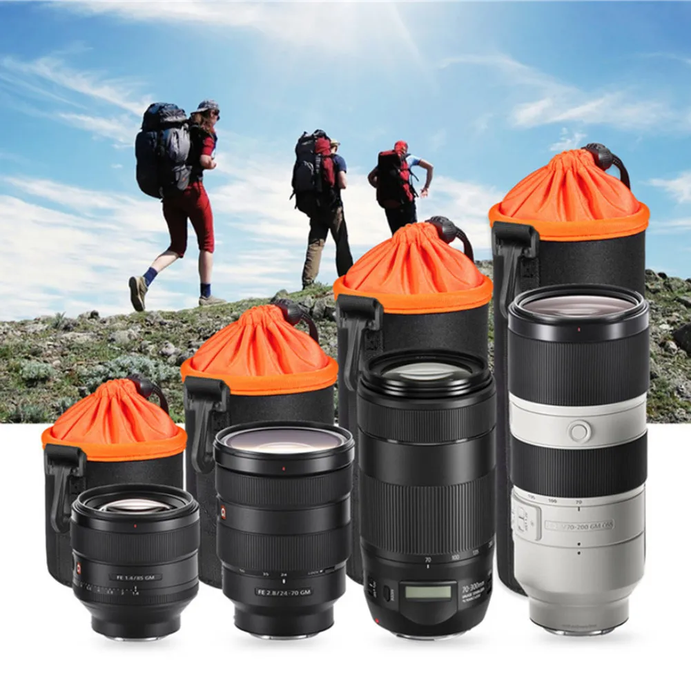 

2019 Hot 4Pcs/Set DSLR Camera Lens Protector Bag Soft Neoprene Carry Pouch Case Kit For DOY