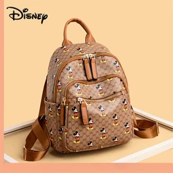 Disney Bolso de pañales de Mickey para mujer, mochila de hombro de viaje de cuero PU, multifuncional, de dibujos animados, de alta calidad