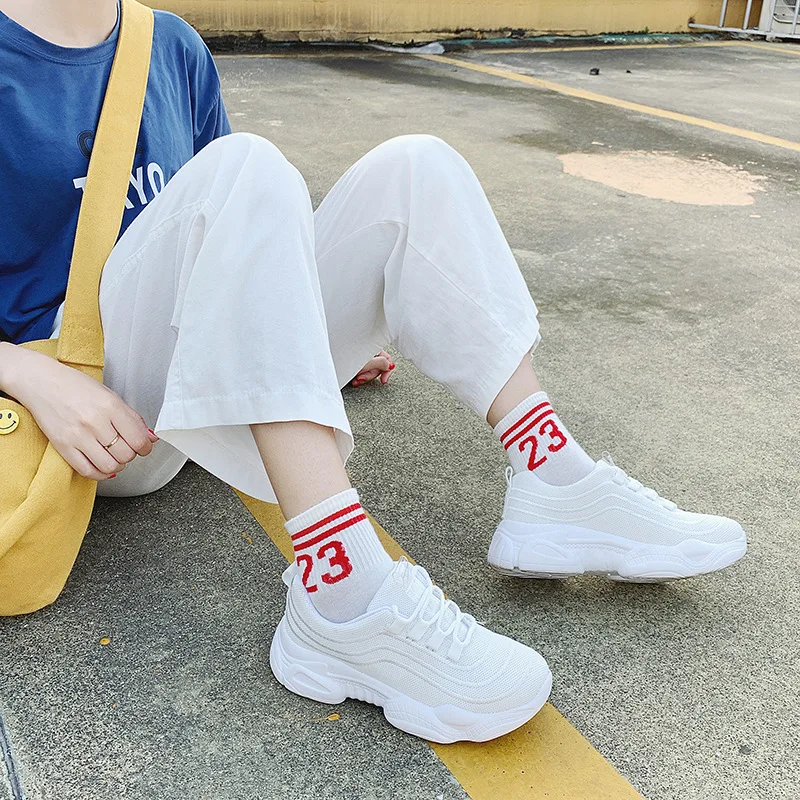 

Small White Shoes Women's 2019 Summer New Style Versatile Thick Bottomed Extra High Casual Dad Shoes Korean-style INS Online Cel