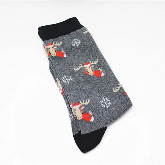 Мужские модные счастливые рождественские носки забавный мультфильм Рождественский полярный медведь бойцовские собаки с рисунком рождественского оленя мужские носки счастливые носки - Цвет: 3