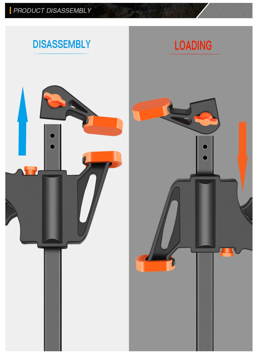 DTBD 4 inch Woodworking Bar F Clamp Clip Hard Grip Quick Ratchet Release DIY Carpentry Hand Vise Tool