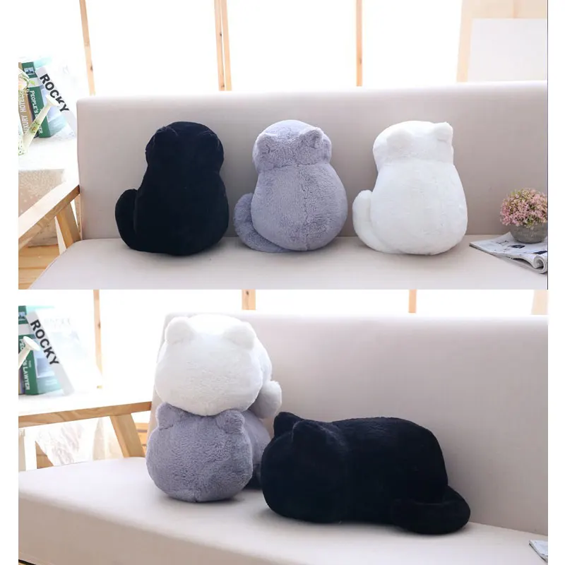 Kawaii cat плюшевые игрушки супер милый жирный кот Форма плюшевая кукла игрушка-подушка черный белый мультфильм животное кошка мягкие плюшевые игрушки кукла