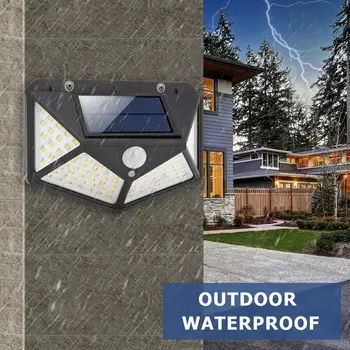 

100LED Solar Light Outdoor Solar Lamp Motion Sensor Wall Light Security Waterproof Solar Powered Lamp for Garden Decoration