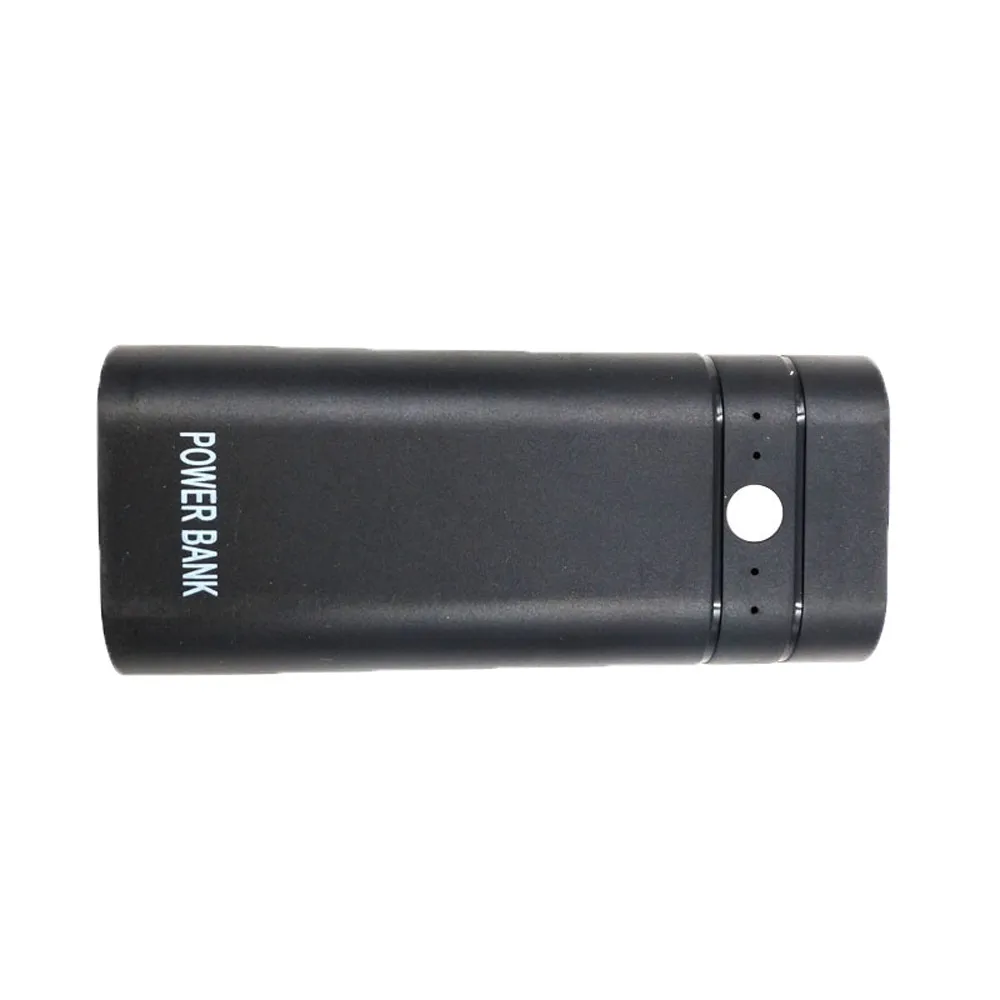 Яркий цвет Мода 5600mAh 2X18650 USB банк питания зарядное устройство чехол DIY коробка для iPhone для 18650 батарей - Цвет: Black