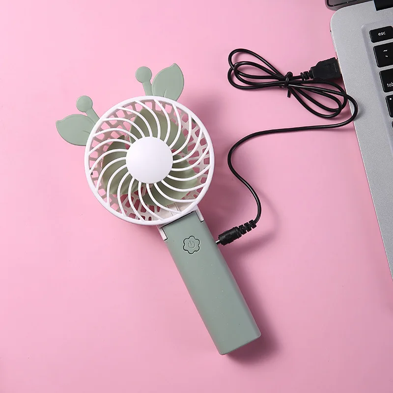 Портативный настольный мини вентилятор с мультяшным usb портом складной