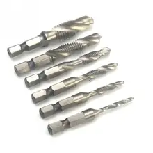 6Pcs High-speed steel M3-M10 Composite Tap Drill Bit Thread Spiral Crew Tap 1/4'' Hex HSS,Hexagon Handle Compound Tap Drill Bits 6Pcs High-speed steel M3-M10 Composite Tap Drill Bit Thread Spiral Crew Tap 1/4'' Hex HSS,Hexagon Handle Compound Tap Drill Bits