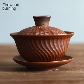 

Handmade Three-force Bowl Ceramic Kung Fu Tea Set Tea Making Device Chrysanthemum Tea Sopera De Ceramica Coarse Pottery Tea Set