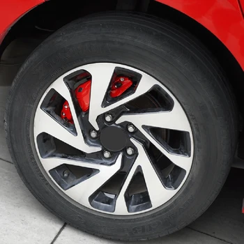 

For Honda Civic 2016-2019 Car Accessories Fuel Powered 17inch Red Front & Rear Caliper Decorative Frame Cover Trims 4Pcs