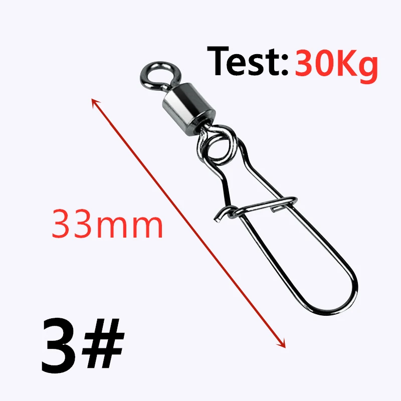 30 шт./лот из нержавеющей стали Рыболовный Соединитель с застежкой "булавка" подшипник качения поворотный оснастки шпильки рыболовный крючок Приманка для морской рыбалки снасти Аксессуары - Цвет: 3