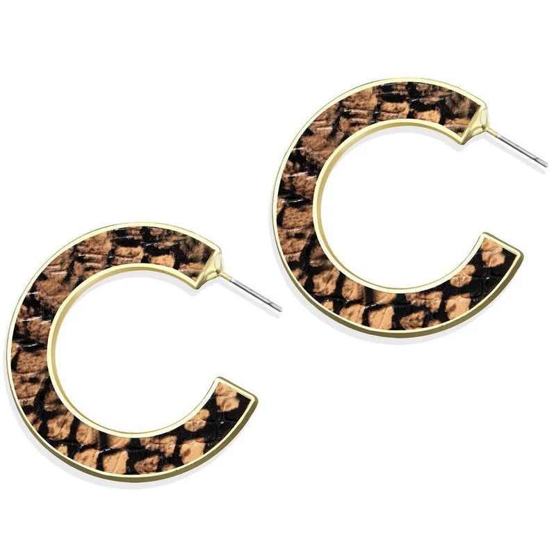 STRATHSPEY, леопардовые серьги для женщин, животная серьга со змеями, искусственный мех, корейские серьги, богемное ювелирное изделие - Окраска металла: style3-snakeskin