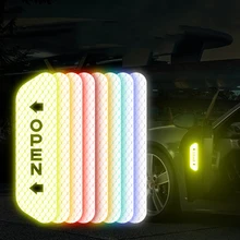 4 шт. открыта Светоотражающие Стикеры для двери автомобиля сбоку Творческий нуля модификации автомобиля украшения безопасности Предупреждение ленту, сделанную с 3 м